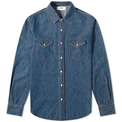 celine linen shirt|Celine denim shirts.